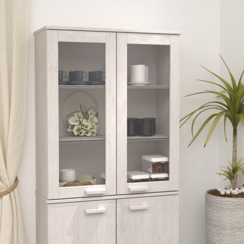 Dessus de buffet, Buffet haut, Armoire de rangement hamar Blanc 85x35x100 cm Bois de pin massif FR142855 design in