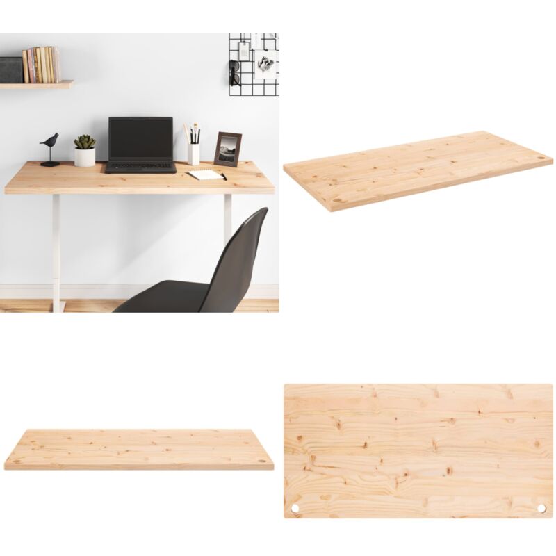 Dessus de bureau 100x60x2,5 cm bois massif de pin - dessus de bureau - dessus de bureau en bois - Home & Living - Brun