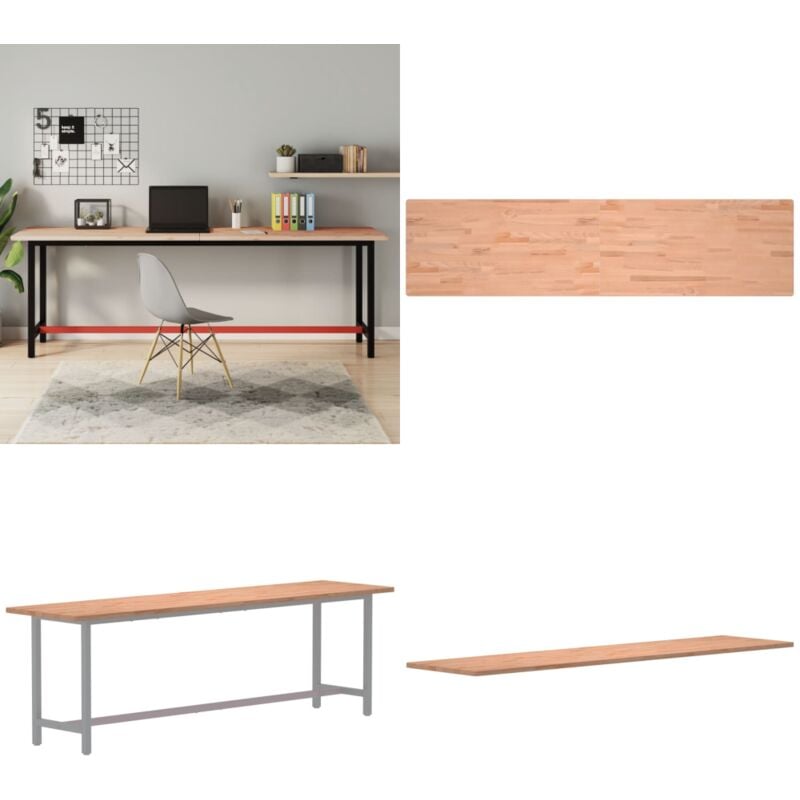 Dessus de bureau 220x55x2,5 cm bois massif de hêtre - Plateau De Bureau - Dessus De Table - Meuble De Salon - Mobilier Moderne - Bois Massif - Home &