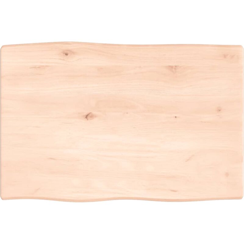 Dessus de table bois chêne massif non traité bordure assortie Vidaxl
