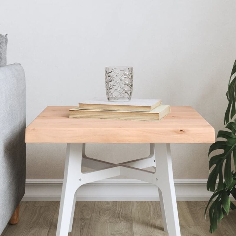 Dessus de table bois massif non traité bordure assortie Vidaxl