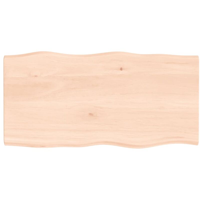 Dessus de table bois chêne massif non traité bordure assortie Vidaxl