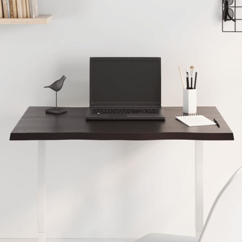 Dessus de table bois chêne massif traité bordure assortie Vidaxl