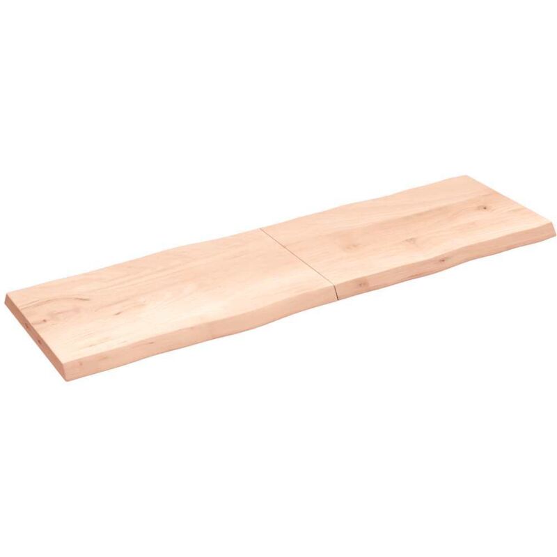 Dessus de table bois massif non traité bordure assortie - Vidaxl