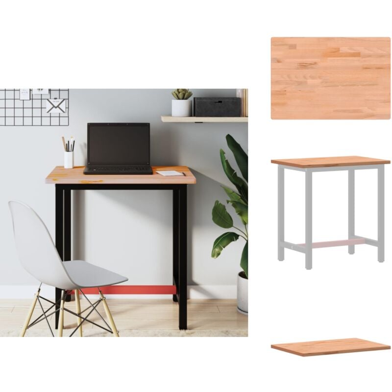 Vidaxl - Dessus de bureau 80x55x2,5 cm bois massif de hêtre - Dessus De Bureau - Plateau De Bureau - Dessus De Bureau En Bois - Dessus De Table