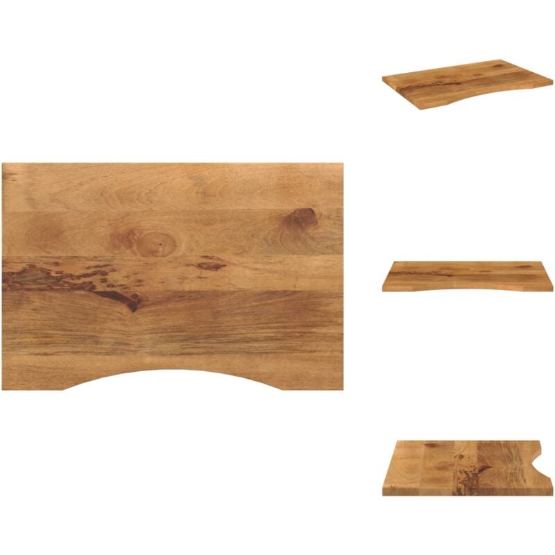 Vidaxl - Dessus de bureau avec courbe 100x50x2,5 cm manguier massif brut - Dessus De Bureau - Dessus De Table - Dessus De Table De Remplacement