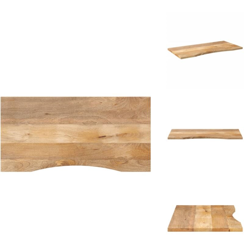 Dessus de bureau avec courbe 120x60x2,5 cm manguier massif brut - Dessus De Bureau - Dessus De Table - Dessus De Table De Remplacement - Dessus De