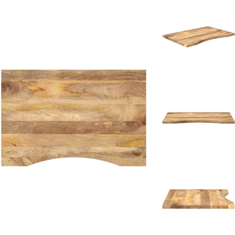 Vidaxl - Dessus de bureau avec courbe 90x50x2,5 cm manguier massif brut - Dessus De Bureau - Dessus De Table - Dessus De Table De Remplacement