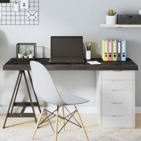 Bureau en bois avec tiroir et placard leira Couleur blanc Concept