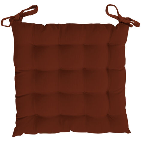 Dessus de chaise capitonné en coton 40x40x5 cm PANAMA brique, par Soleil d'Ocre