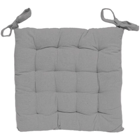 Dessus de chaise capitonné en coton 40x40x5 cm PANAMA gris, par Soleil d'Ocre