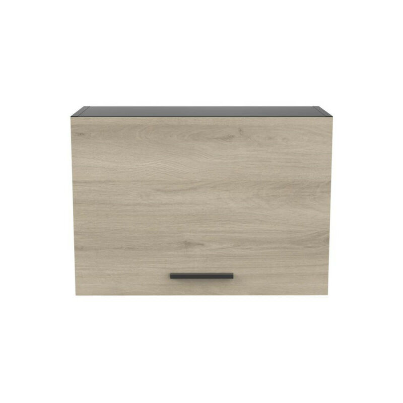 Dessus de hotte 60 cm 1 abattant Noir/Chêne - abinci - l 60 x l 30 x h 42 cm