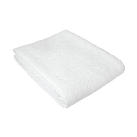 Dessus de lit 180x250 cm piqué de coton GUETHARY blanc, par Toison d'or