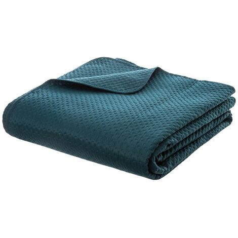 Dessus de lit 240x260 Dolce bleu canard + 2 taies - Bleu