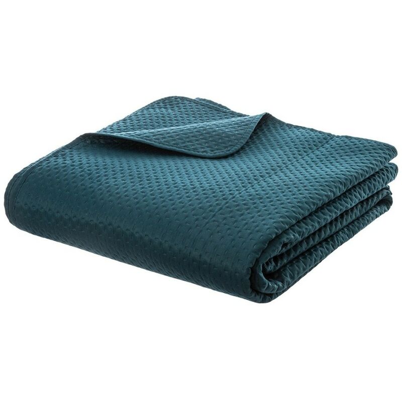 Dessus de lit 240x260 Dolce bleu canard + 2 taies