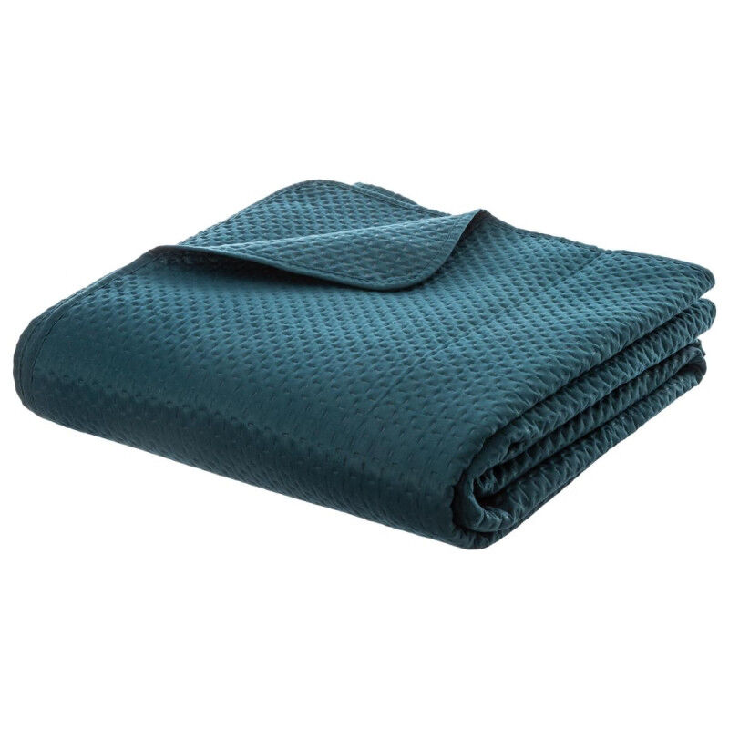 Dessus de lit 260 x 240 cm + 2 Taies 60 x 60 cm 'Dolce' Atmosphera Couleur: Bleu canard