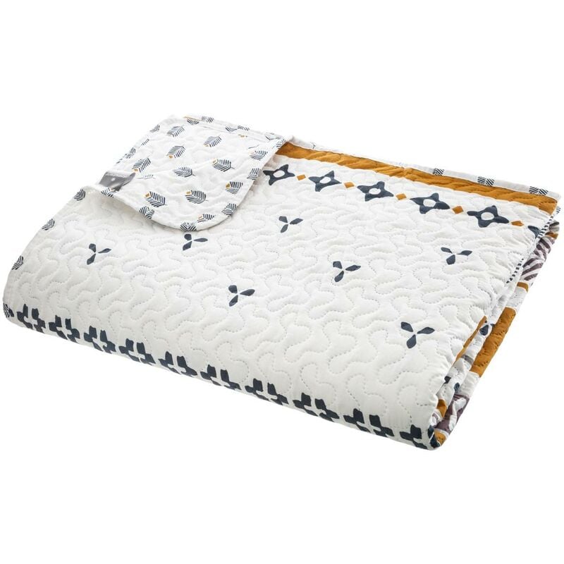 Atmosphera - Dessus de lit Etnik blanc 240x220cm créateur d'intérieur