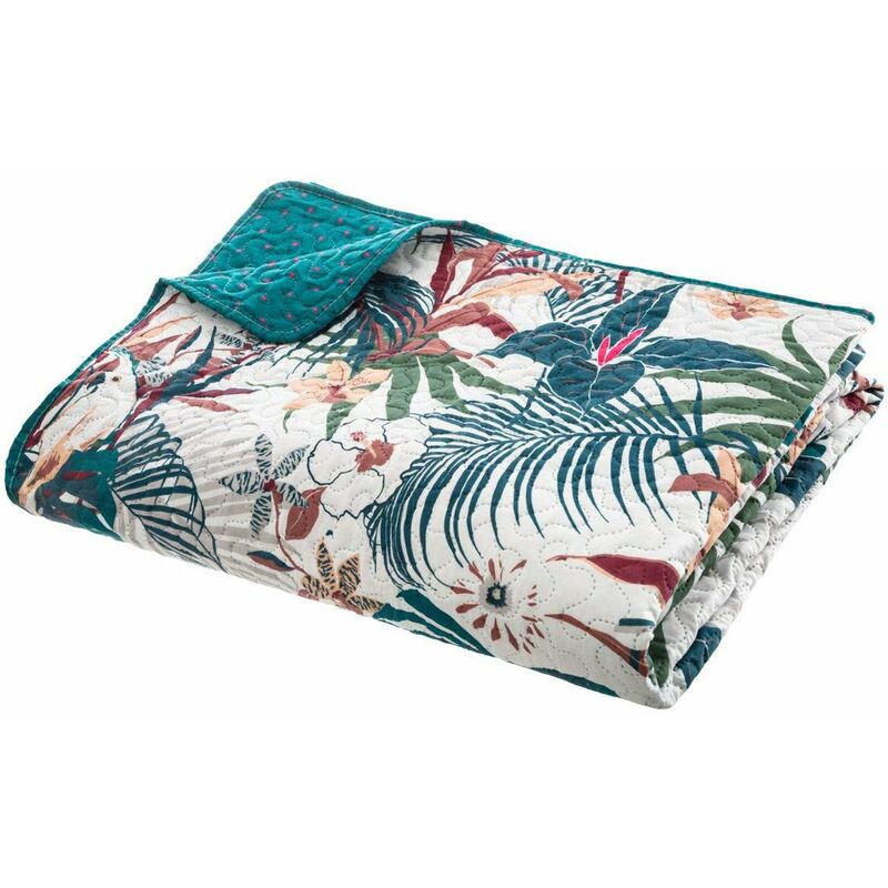 Couvre-lit double face, motif jungle, 240 x 220 cm