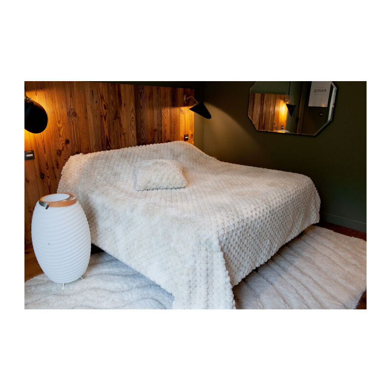 Linder - Dessus de lit effet fourrure 'Lofoten' - 130x160cm - Ecru