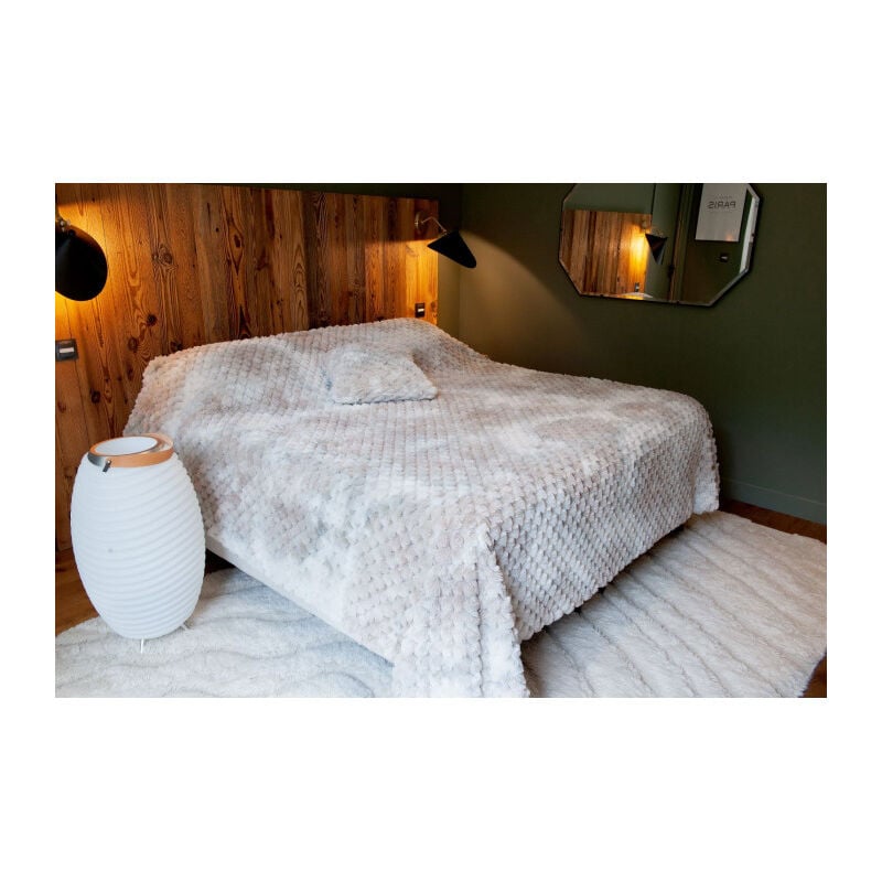 Linder - Dessus de lit effet fourrure 'Lofoten' - 240x250cm - Taupe