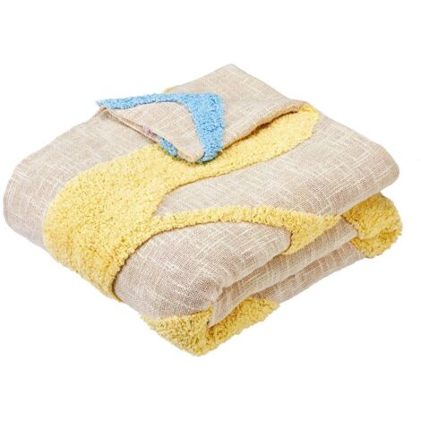 Dessus de lit Fleurs sauvages 260x240xcm motif tufté coton - Atmosphera créateur d'intérieur