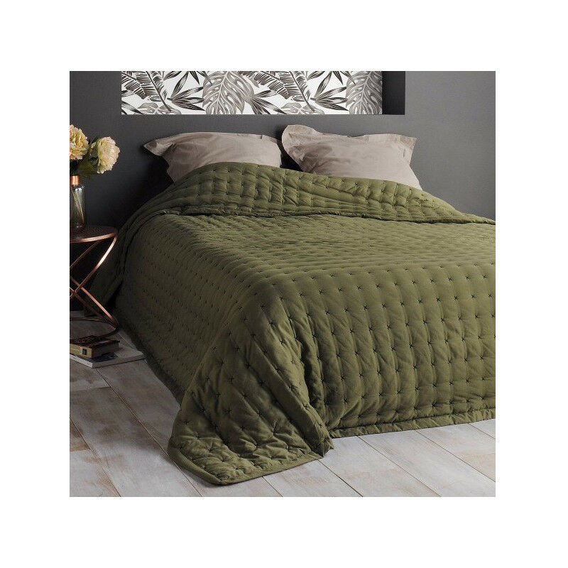 Linder - Dessus de Lit 'Paloma' - 150x200cm - Vert kaki