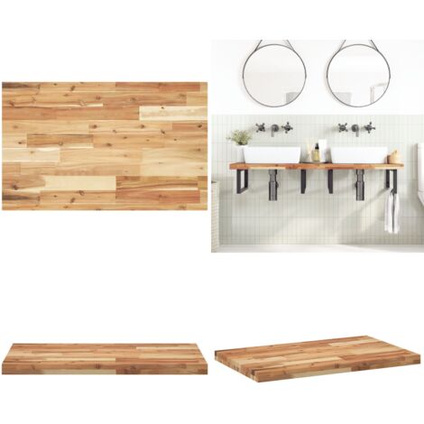 Dessus de meuble de salle de bain finition à l'huile 120x50x4cm - Comptoir en bois - Bois d'acacia
