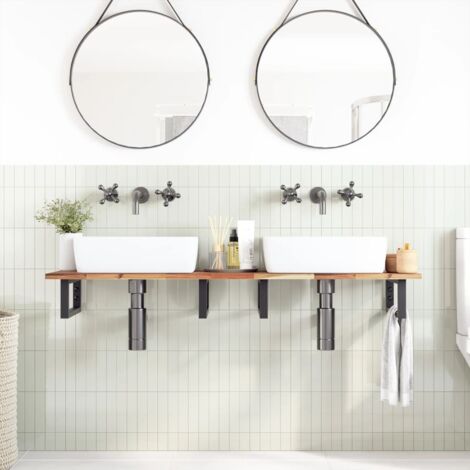 Dessus de meuble de salle de bain finition à l'huile 160x40x2cm CFW986426