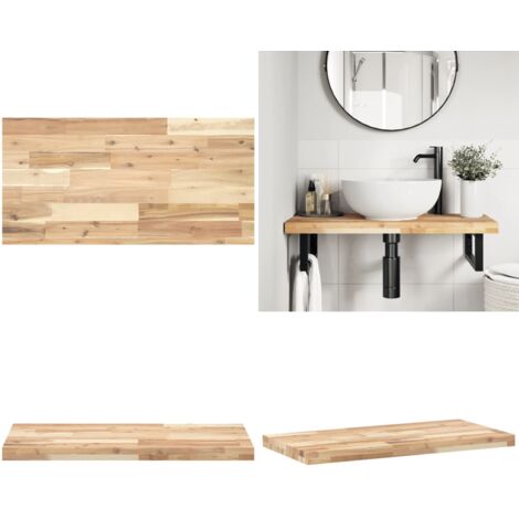Dessus de meuble de salle de bain non traité bois d'acacia - Dessus de meuble en bois - Bois d'acacia