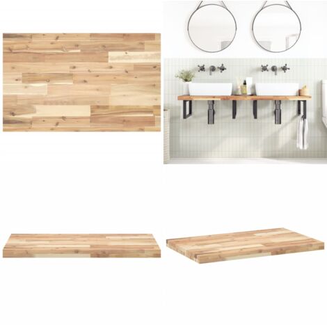Dessus de meuble de salle de bain non traité bois d'acacia - Dessus de table en bois - Bois d'acacia non traité