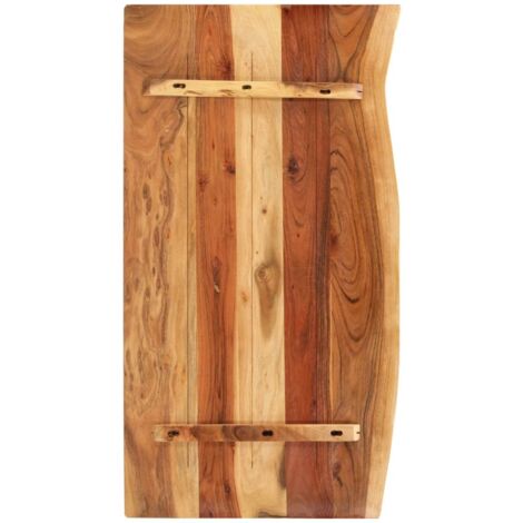 Dessus de meuble-lavabo en bois d'acacia massif 100x55 cm – Épaisseur 38 mm – Surface polie et laquée – Résistant à l'humidité – Inlife