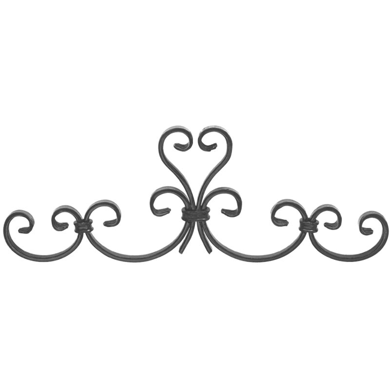 Dessus de portail - Hauteur 175mm Longueur 500mm en plat de 12x6mm - Fer forgé à souder - DECO FER FORGE