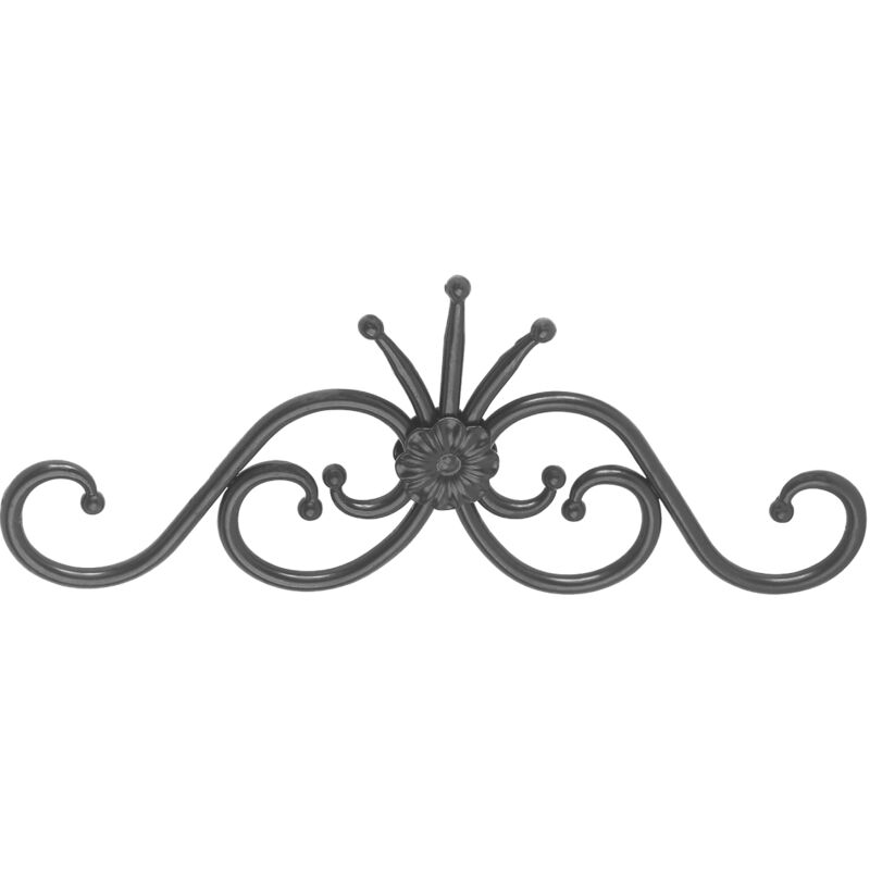 Dessus de portail - Hauteur 210mm Longueur 530mm en rond ø 14mm - Fer forgé à souder - DECO FER FORGE