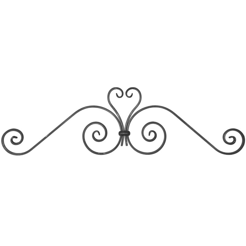 Dessus de portail - Hauteur 350mm Longueur 1230mm en fer plat de 30x10mm - Fer forgé à souder Deco Fer Forge