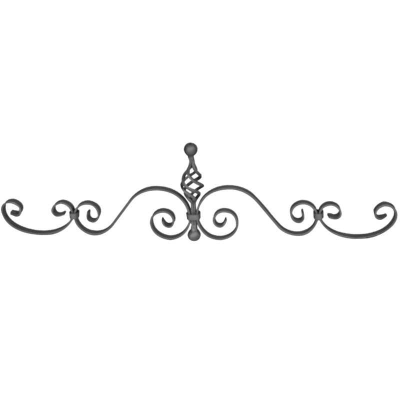 Dessus de portail avec une vrille - Hauteur 200mm Largeur 770mm en plat de 16x4mm - Fer forgé - à souder Deco Fer Forge