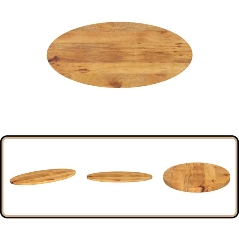 Dessus de table 100x40x2,5 cm ovale bois massif de manguier - Dessus De Table - Table Ronde - Table Oval - Bois Massif - Manguier