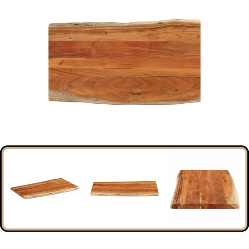 Dessus de table 100x60x2,5cm rectangulaire bois massif d'acacia - Dessus De Table - Table En Bois - Acacia Massif - Design Rustique - Plateau De Table