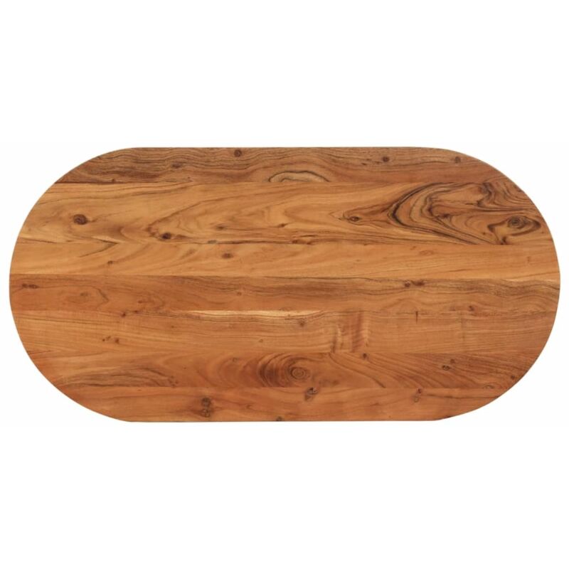 Vidaxl – Dessus de table ovale en bois d'acacia massif 120x60x2,5 cm – Pour table à manger – Unique avec variations de couleurs et grains