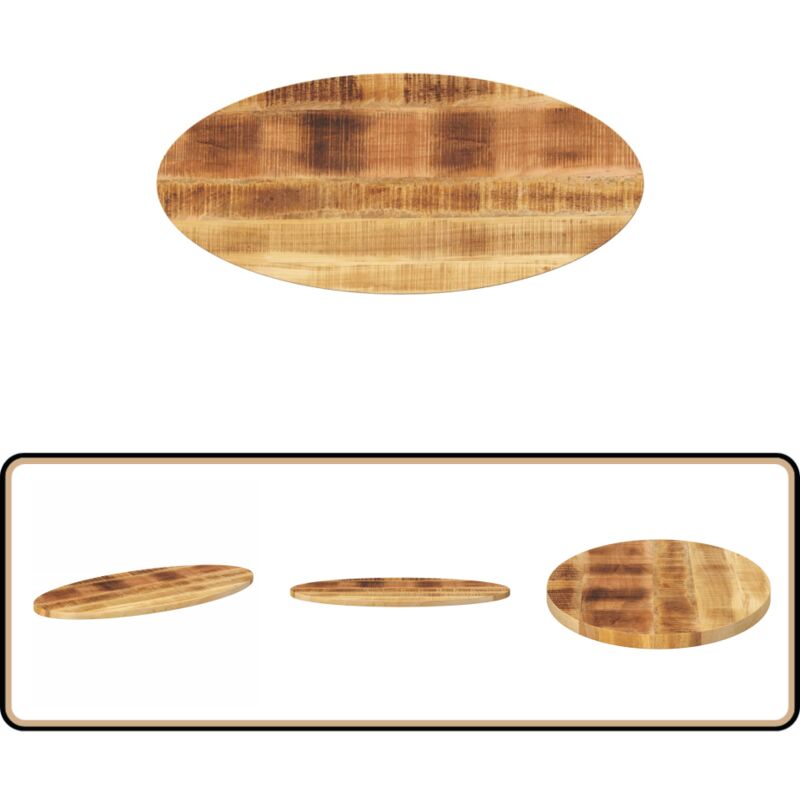 Dessus de table 120x50x2,5 cm ovale bois massif de manguier - Dessus De Table - Table Ronde - Table Ovale - Bois Massif - Manguier