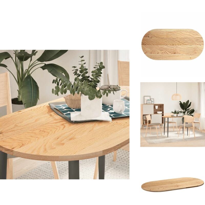 Dessus de table 120x60x2 cm bois de chêne massif ovale - Dessus De Table - Plateau De Table - Plateau De Table Basse - Plateau De Table D'appoint