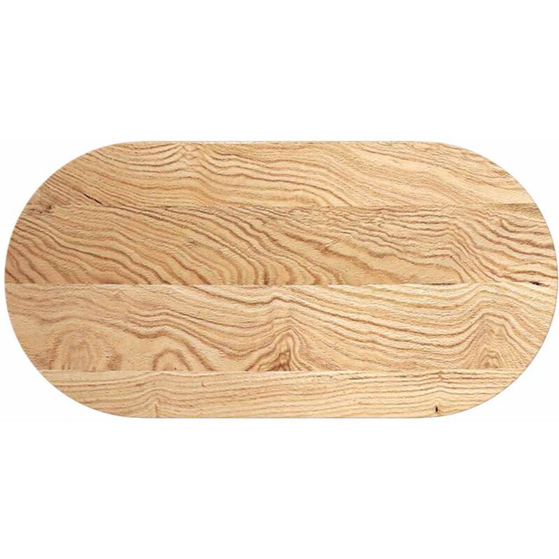 Dessus de table 100x50x2 cm bois de chêne massif ovale Vidaxl