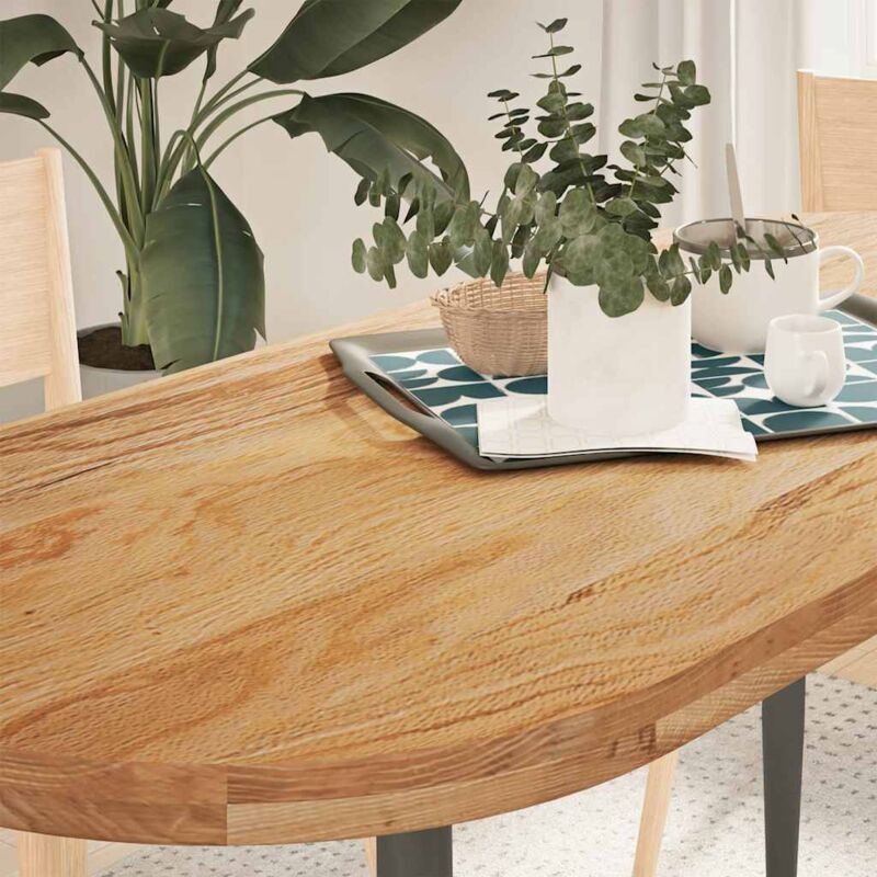 Dessus de table 140x60x4 cm bois de chêne massif ovale Vidaxl