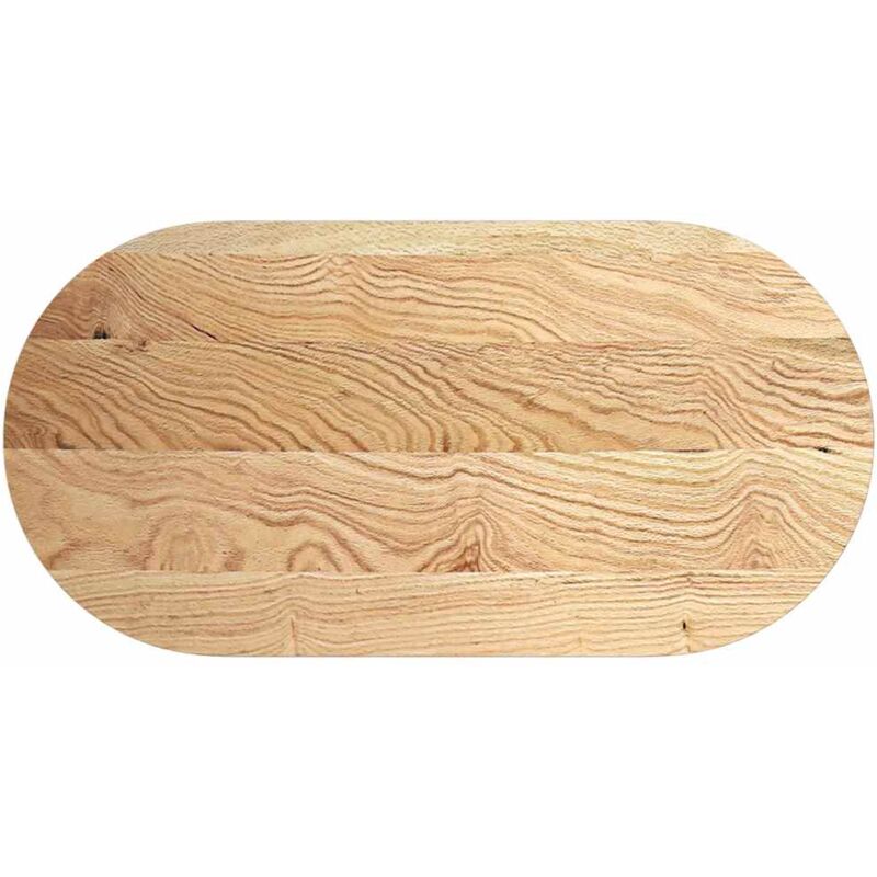 Dessus de table 120x60x2 cm bois de chêne massif ovale Vidaxl