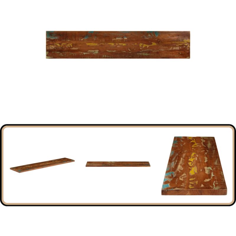 Dessus de table 140x20x2,5cm rectangulaire bois massif récupéré - Dessus De Table - Table En Bois - Plateau De Table - Décoration Intérieure