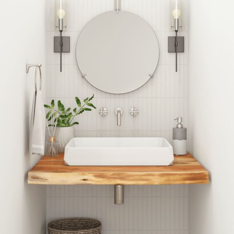 Comptoir de salle de bain 60x60x3,8 cm carré bois massif acacia Vidaxl
