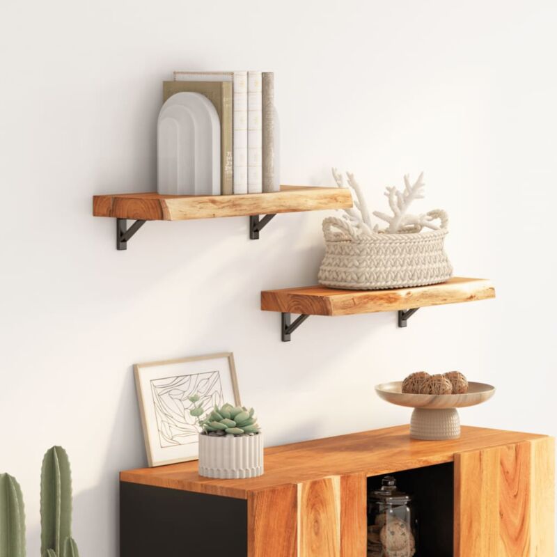 Tagère murale rectangulaire massif acacia bordure assortie - Vidaxl