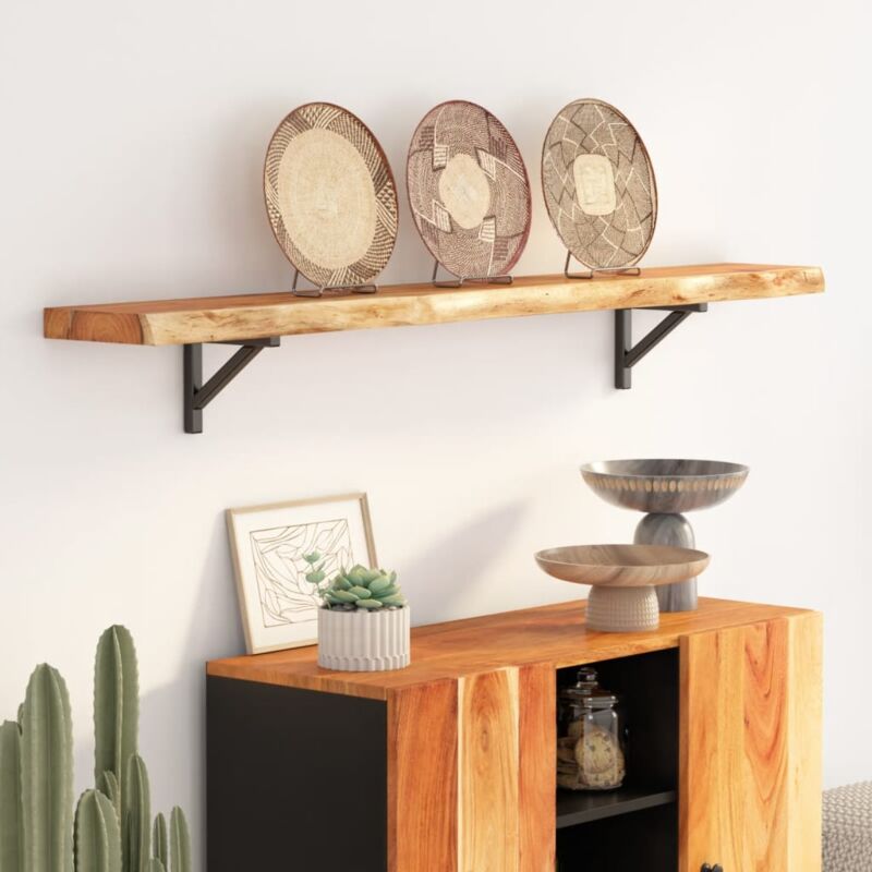 Tagère murale rectangulaire massif acacia bordure assortie Vidaxl