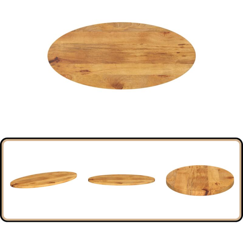 Dessus de table 140x50x2,5 cm ovale bois massif de manguier - Dessus De Table - Table Ronde - Table Oval - Bois Massif - Manguier