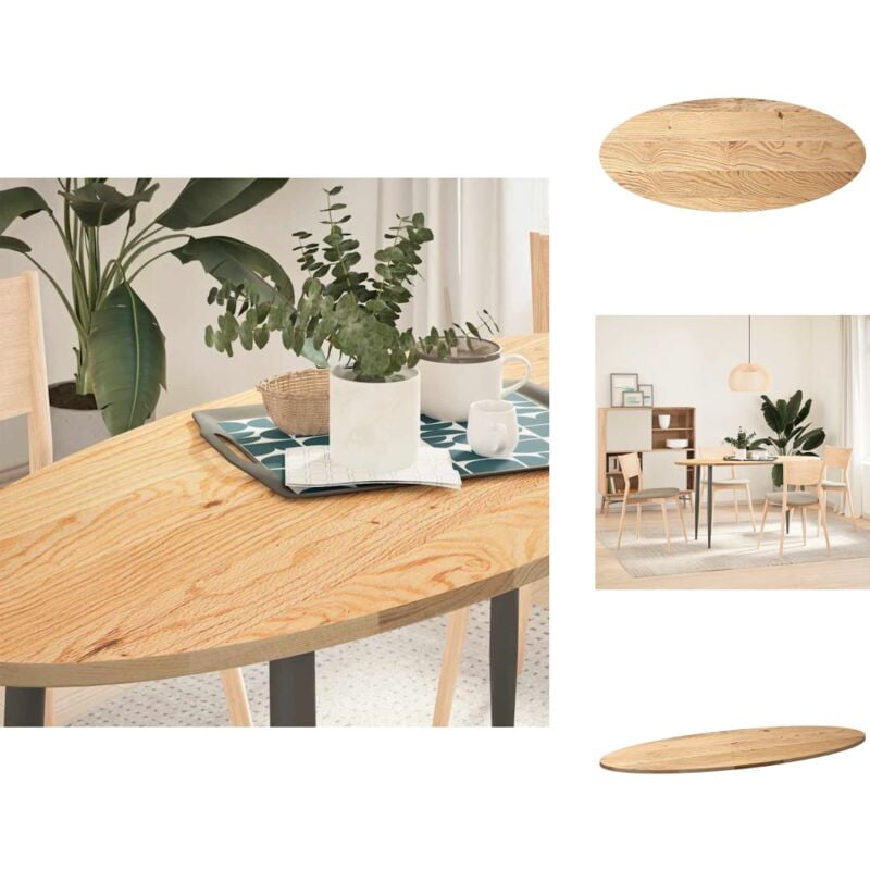 Dessus de table 140x60x2 cm bois de chêne massif ovale - Dessus De Table - Plateau De Table - Plateau De Table Basse - Plateau De Table D'appoint