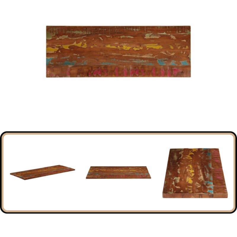 Dessus de table 140x60x2,5cm rectangulaire bois massif récupéré - Dessus De Table - Table En Bois - Table Rustique - Mobilier Vintage - Décoration